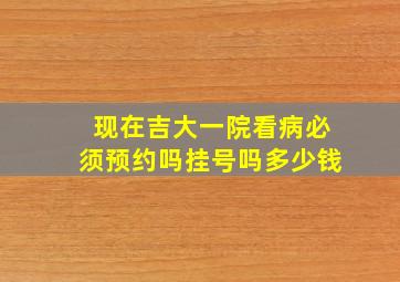 现在吉大一院看病必须预约吗挂号吗多少钱