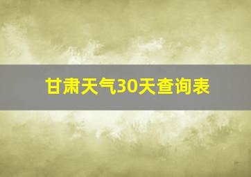 甘肃天气30天查询表