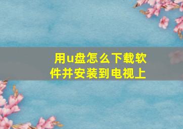 用u盘怎么下载软件并安装到电视上