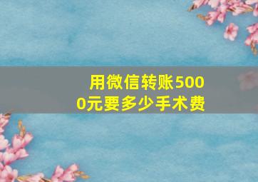 用微信转账5000元要多少手术费