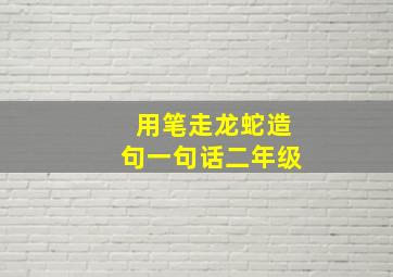 用笔走龙蛇造句一句话二年级