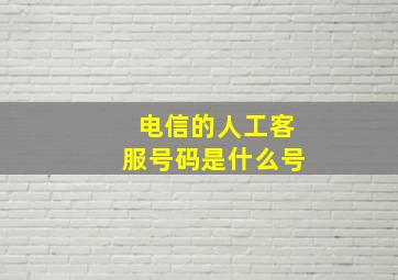 电信的人工客服号码是什么号