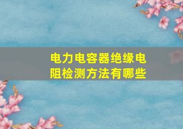 电力电容器绝缘电阻检测方法有哪些