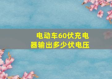 电动车60伏充电器输出多少伏电压