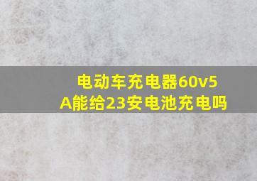 电动车充电器60v5A能给23安电池充电吗