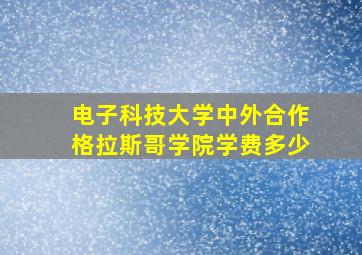 电子科技大学中外合作格拉斯哥学院学费多少