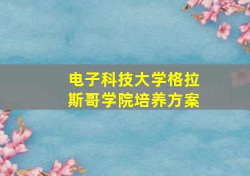 电子科技大学格拉斯哥学院培养方案