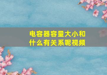 电容器容量大小和什么有关系呢视频