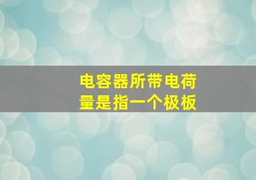 电容器所带电荷量是指一个极板