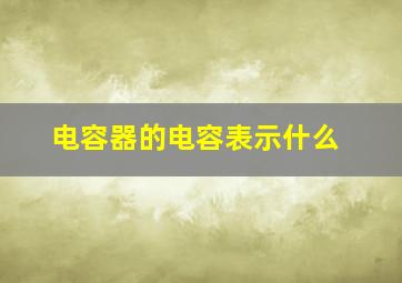 电容器的电容表示什么