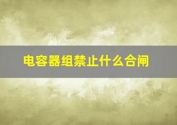 电容器组禁止什么合闸