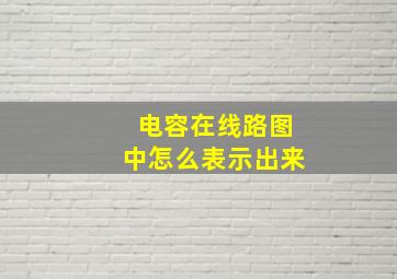 电容在线路图中怎么表示出来