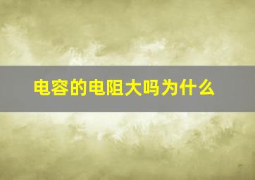 电容的电阻大吗为什么