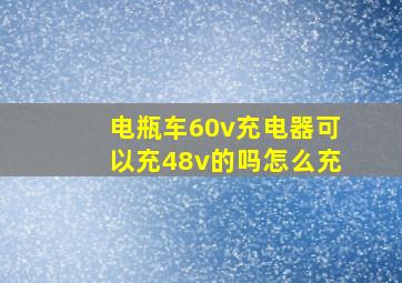 电瓶车60v充电器可以充48v的吗怎么充