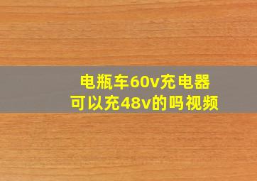 电瓶车60v充电器可以充48v的吗视频