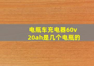 电瓶车充电器60v20ah是几个电瓶的