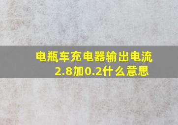 电瓶车充电器输出电流2.8加0.2什么意思