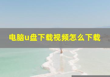 电脑u盘下载视频怎么下载