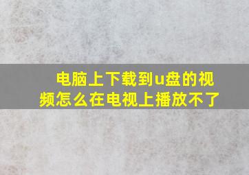 电脑上下载到u盘的视频怎么在电视上播放不了