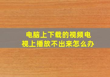 电脑上下载的视频电视上播放不出来怎么办