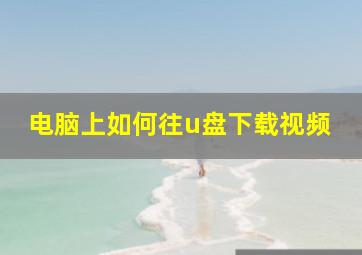 电脑上如何往u盘下载视频