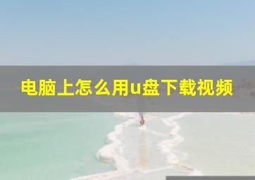 电脑上怎么用u盘下载视频