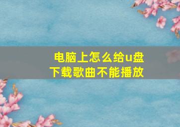 电脑上怎么给u盘下载歌曲不能播放