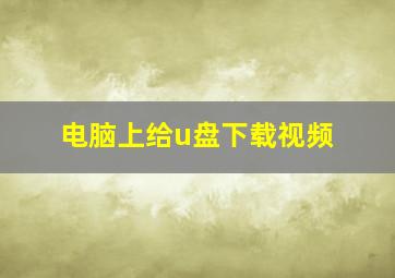 电脑上给u盘下载视频