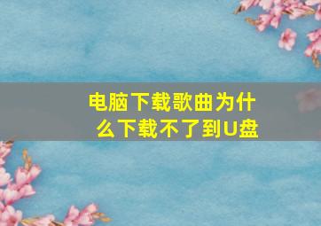 电脑下载歌曲为什么下载不了到U盘