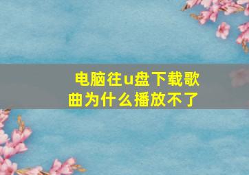 电脑往u盘下载歌曲为什么播放不了