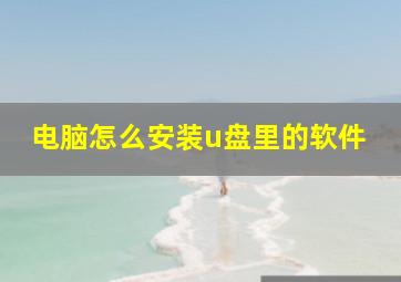 电脑怎么安装u盘里的软件