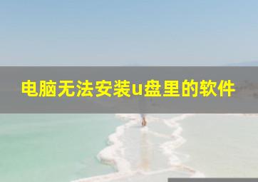 电脑无法安装u盘里的软件