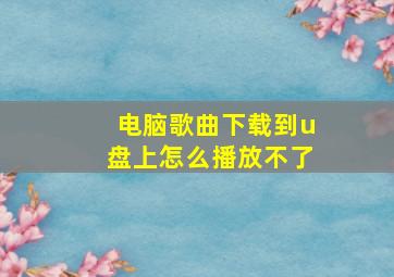 电脑歌曲下载到u盘上怎么播放不了