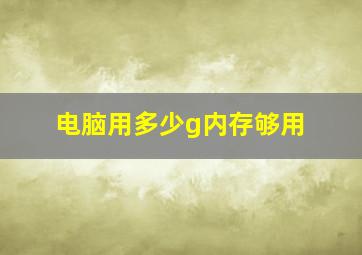 电脑用多少g内存够用