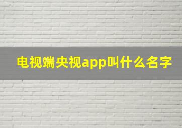 电视端央视app叫什么名字