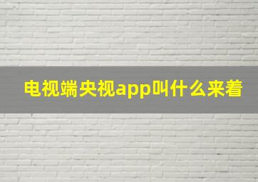 电视端央视app叫什么来着