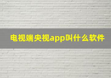 电视端央视app叫什么软件