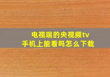 电视端的央视频tv手机上能看吗怎么下载