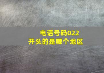 电话号码022开头的是哪个地区