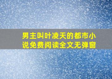 男主叫叶凌天的都市小说免费阅读全文无弹窗