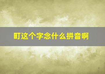 町这个字念什么拼音啊