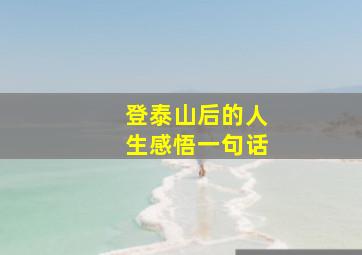 登泰山后的人生感悟一句话