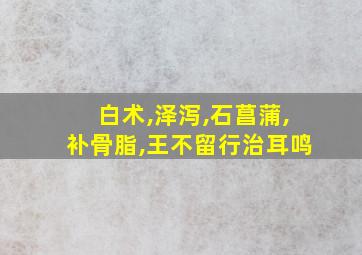 白术,泽泻,石菖蒲,补骨脂,王不留行治耳鸣