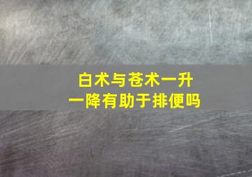 白术与苍术一升一降有助于排便吗