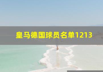 皇马德国球员名单1213