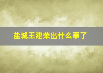 盐城王建荣出什么事了