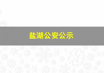 盐湖公安公示