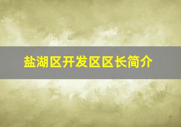 盐湖区开发区区长简介