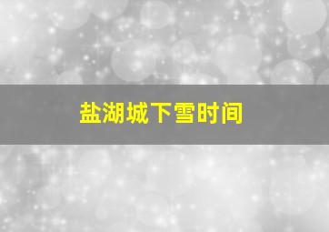 盐湖城下雪时间