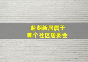 盐湖新居属于哪个社区居委会